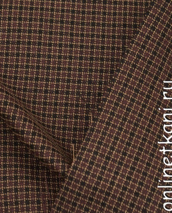 Ткань Рубашечно-костюмная 0978 цвет коричневый в клетку картинка