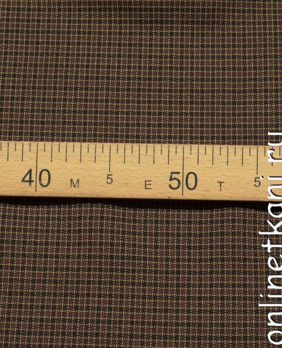 Ткань Рубашечно-костюмная 0978 цвет коричневый в клетку картинка 2