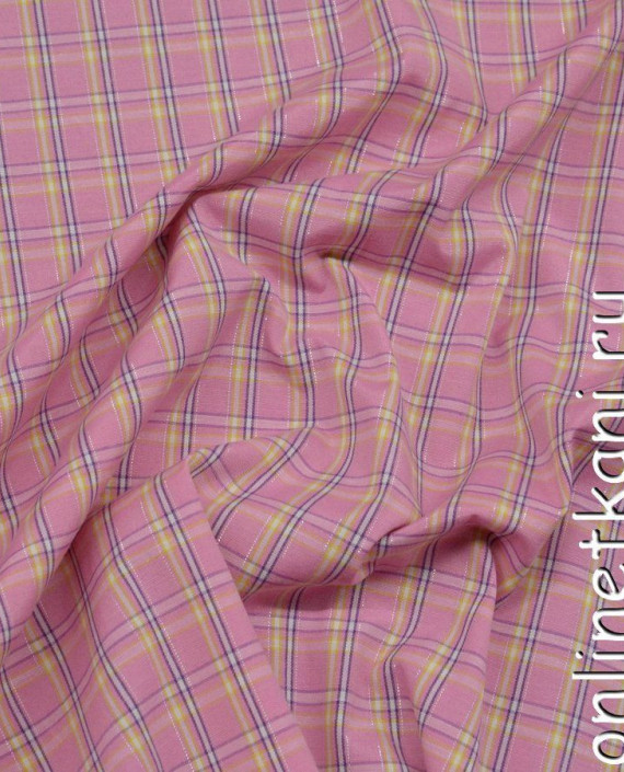 Ткань Рубашечная 0980 цвет розовый в клетку картинка 2