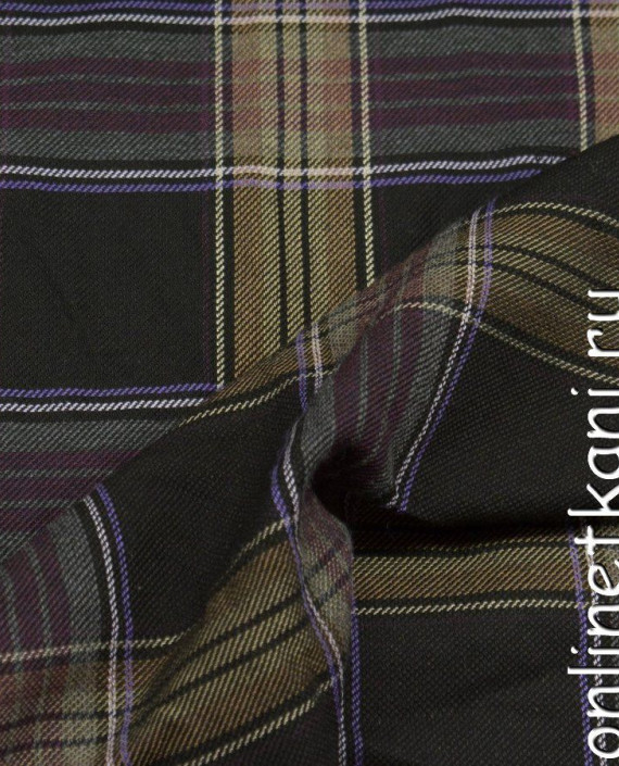 Ткань Рубашечно-костюмная 1002 цвет коричневый в клетку картинка