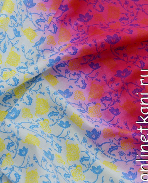 Ткань Хлопок Принтованный 1088 цвет разноцветный цветочный картинка