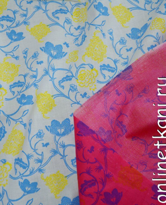 Ткань Хлопок Принтованный 1088 цвет разноцветный цветочный картинка 1