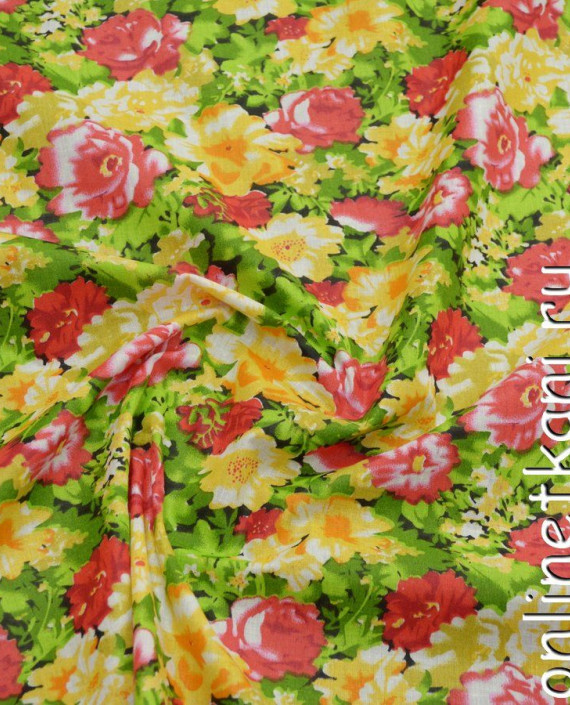 Ткань Хлопок Принтованный 1098 цвет разноцветный цветочный картинка