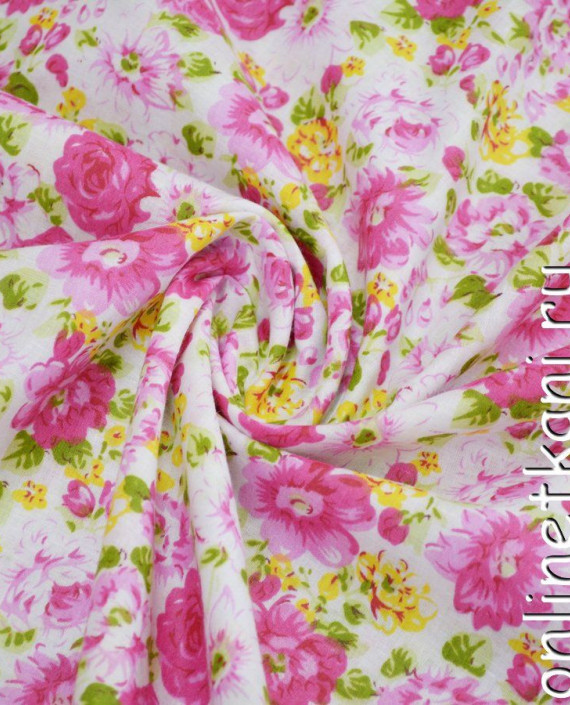 Ткань Хлопок Принтованный 1105 цвет разноцветный цветочный картинка