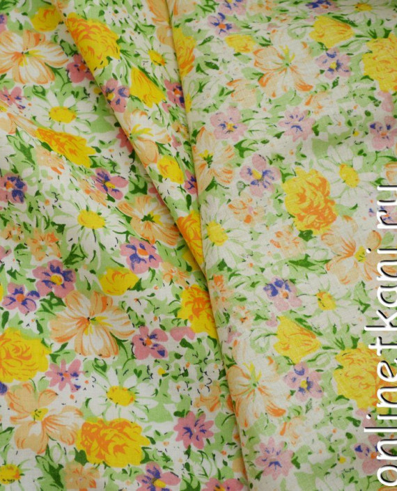 Ткань Хлопок Принтованный "Весенние" 1111 цвет разноцветный цветочный картинка 1