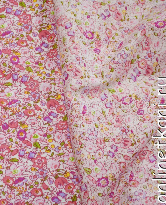 Ткань Хлопок Принтованный 1115 цвет разноцветный цветочный картинка 2