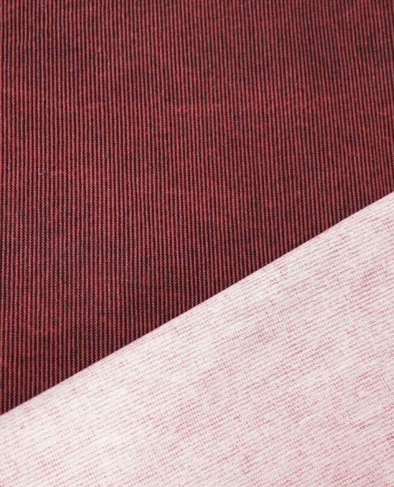 Ткань Хлопок Костюмный 1231 цвет бордовый в полоску картинка 2