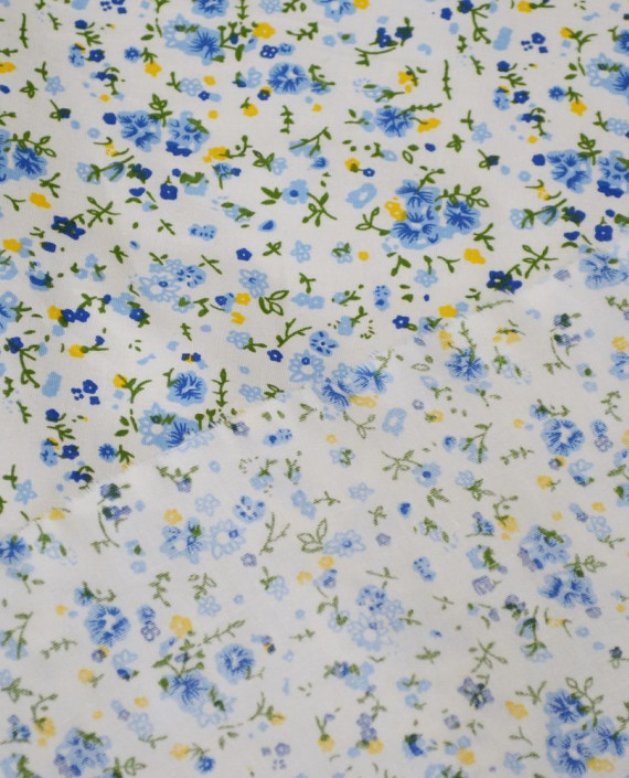 Последний отрез-2.7м Ткань Хлопок Принтованный 11341 цвет белый цветочный картинка 2