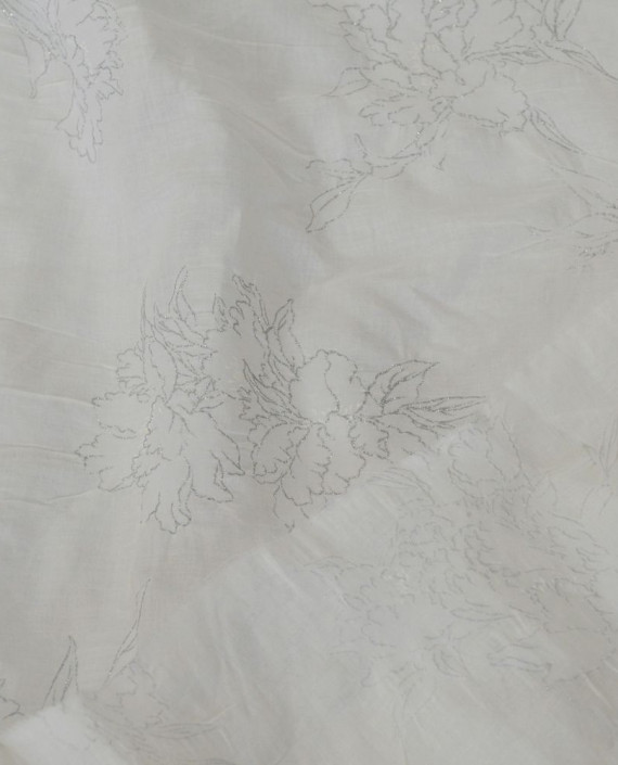 Ткань Хлопок Принтованный 1342 цвет белый цветочный картинка 2