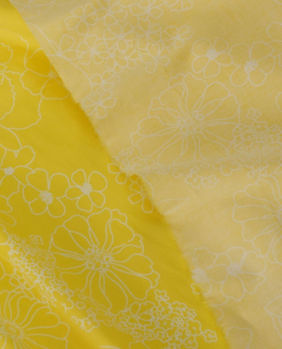 Ткань Хлопок Принтованный 1343 цвет желтый цветочный картинка 1
