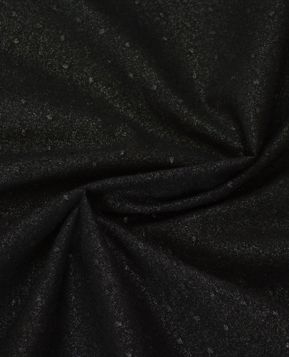 Ткань Хлопок Принтованный 1346 цвет черный в горошек картинка