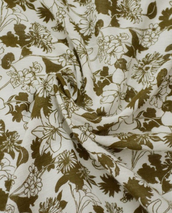 Ткань Хлопок Принтованный 1368 цвет айвори цветочный картинка