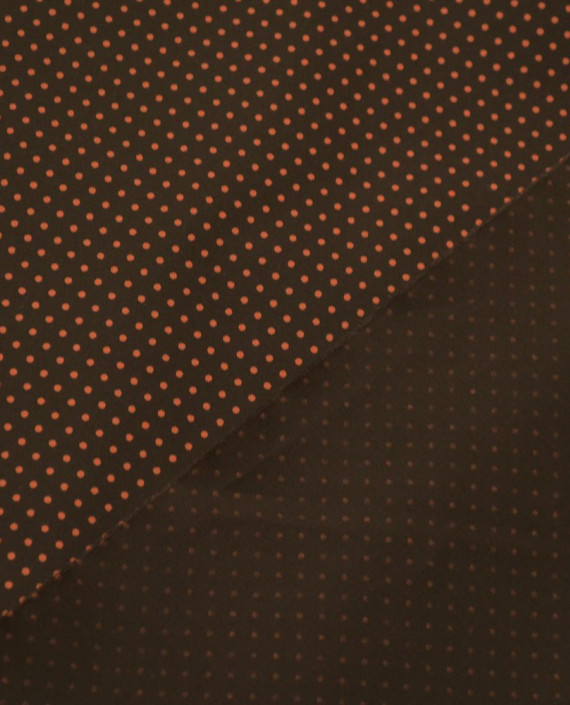 Ткань Хлопок Рубашечный 1453 цвет коричневый в горошек картинка 1