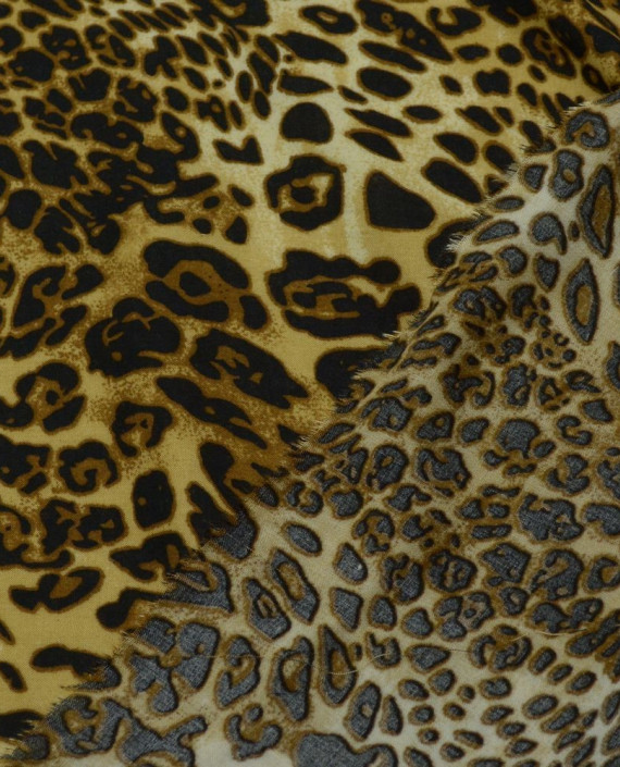 Ткань Вискоза Сервал 0260 цвет бежевый леопардовый картинка 2