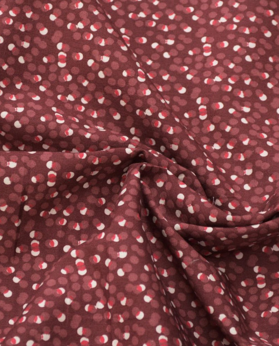 Ткань Хлопок Рубашечный 1478 цвет бордовый геометрический картинка
