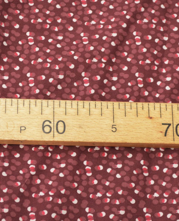 Ткань Хлопок Рубашечный 1478 цвет бордовый геометрический картинка 1