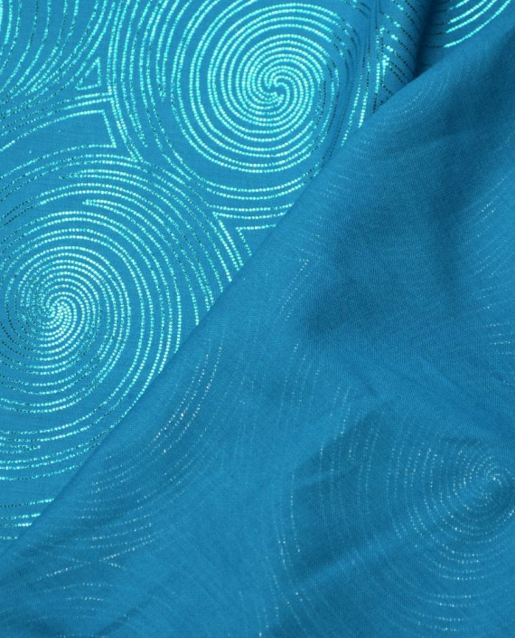 Ткань Хлопок Рубашечный 1483 цвет голубой абстрактный картинка 1