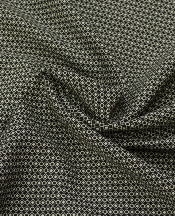 Ткань Хлопок Рубашечный 1484 цвет черный геометрический картинка