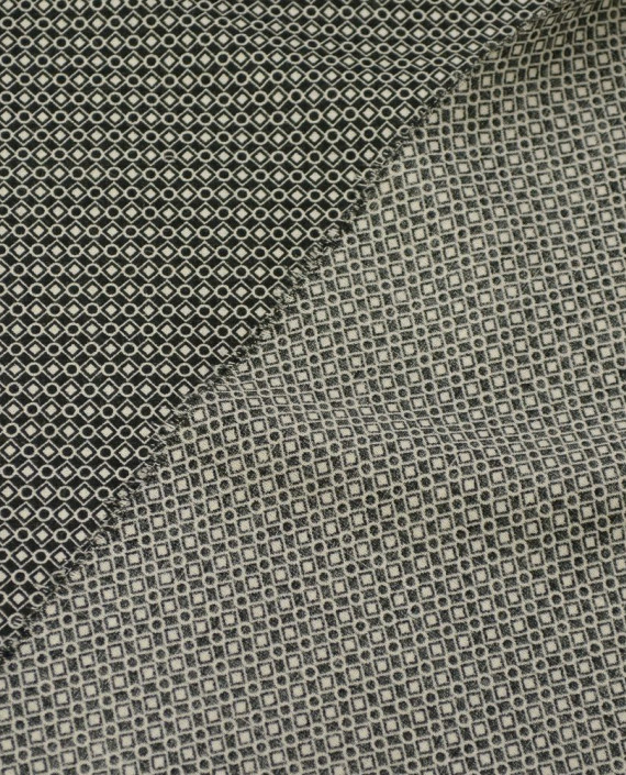 Ткань Хлопок Рубашечный 1484 цвет черный геометрический картинка 1