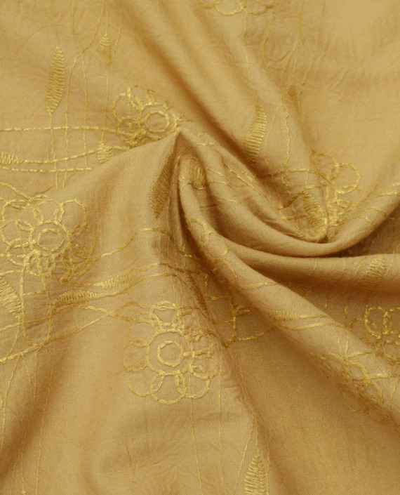 Ткань Хлопок Рубашечный 1495 цвет бежевый цветочный картинка