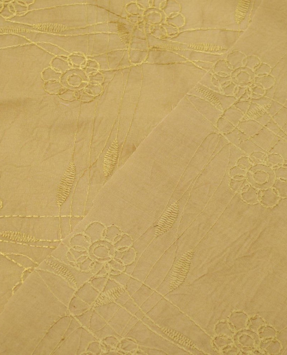 Ткань Хлопок Рубашечный 1495 цвет бежевый цветочный картинка 2