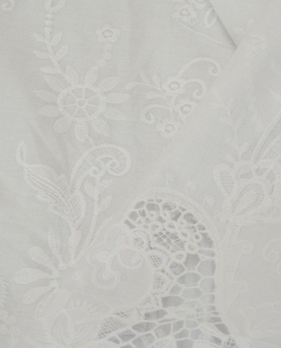 Ткань Хлопок Рубашечный 1502 цвет белый абстрактный картинка 2