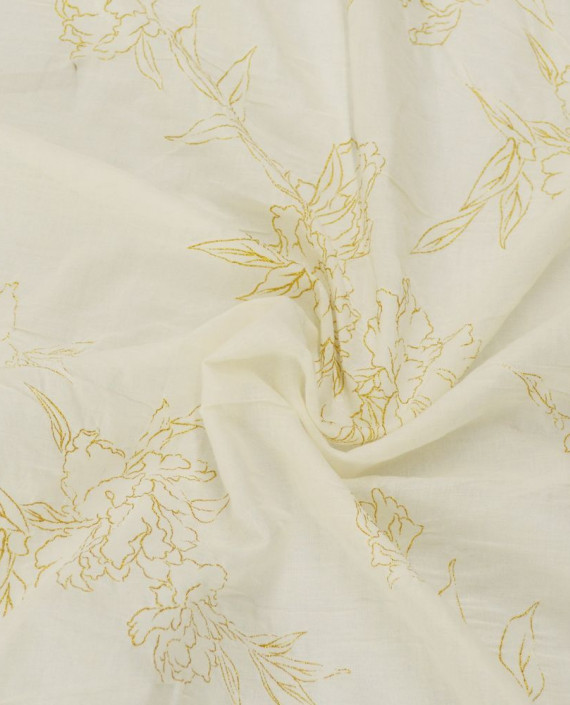 Ткань Хлопок Рубашечный 1503 цвет айвори цветочный картинка