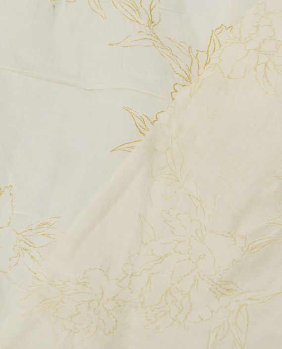 Ткань Хлопок Рубашечный 1503 цвет айвори цветочный картинка 1