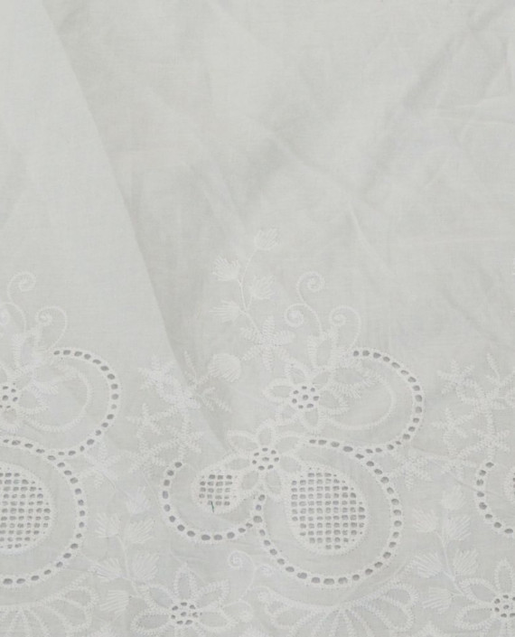 Ткань Хлопок Рубашечный 1504 цвет белый цветочный картинка