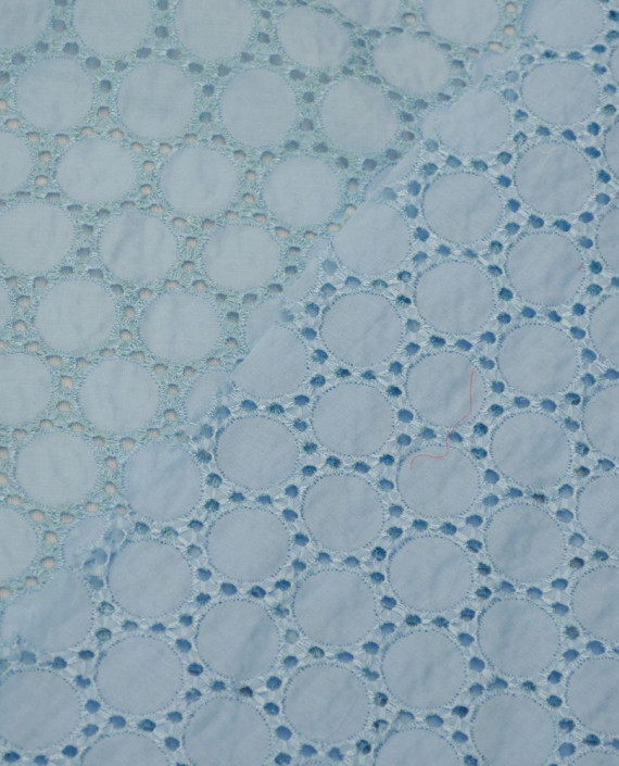 Ткань Хлопок Рубашечный 1509 цвет голубой геометрический картинка 2