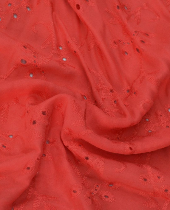 Ткань Хлопок Рубашечный 1511 цвет красный цветочный картинка