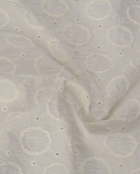 Ткань Хлопок Рубашечный 1512 цвет белый геометрический картинка