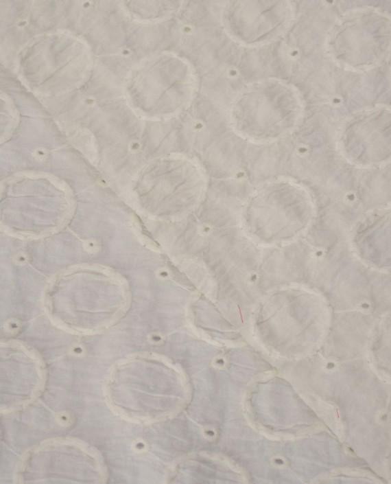Ткань Хлопок Рубашечный 1512 цвет белый геометрический картинка 2