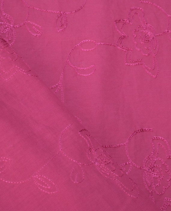 Ткань Хлопок Рубашечный 1513 цвет малиновый цветочный картинка 1
