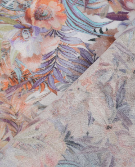 Ткань Хлопок Рубашечный 1518 цвет разноцветный цветочный картинка 2