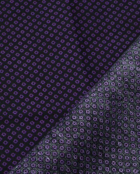 Ткань Хлопок Рубашечный 1526 цвет фиолетовый в клетку картинка 2
