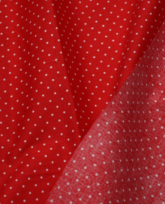 Ткань Хлопок Рубашечный 1530 цвет красный в горошек картинка 1