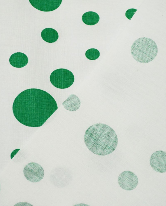 Ткань Хлопок Рубашечный 1532 цвет зеленый в горошек картинка 1