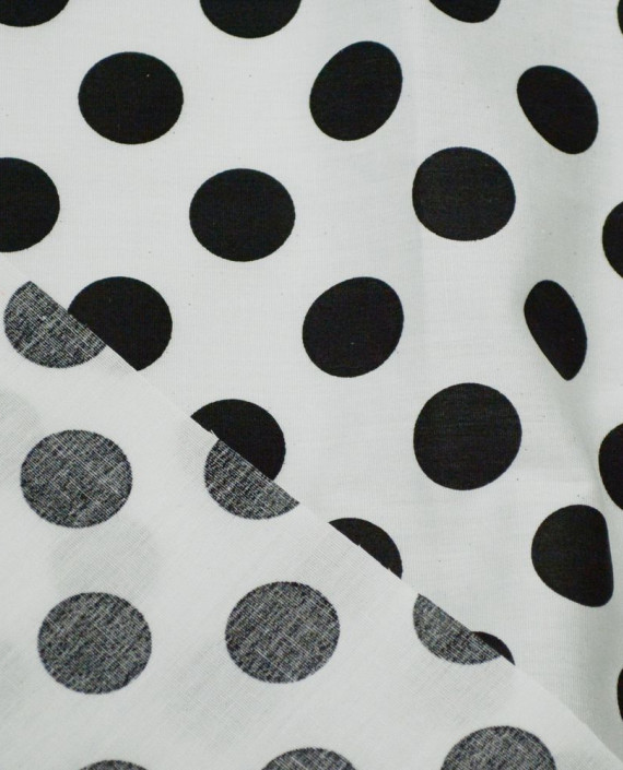 Ткань Хлопок Рубашечный 1533 цвет белый в горошек картинка 2