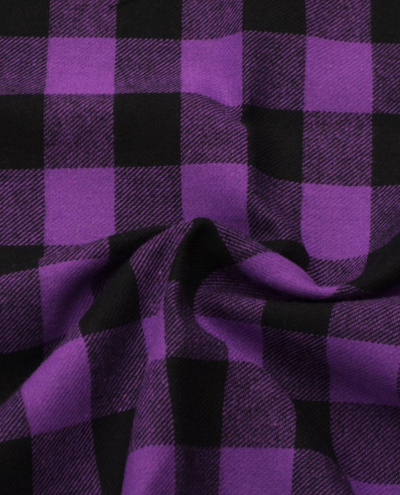 Ткань Хлопок Рубашечный 1557 цвет фиолетовый в клетку картинка