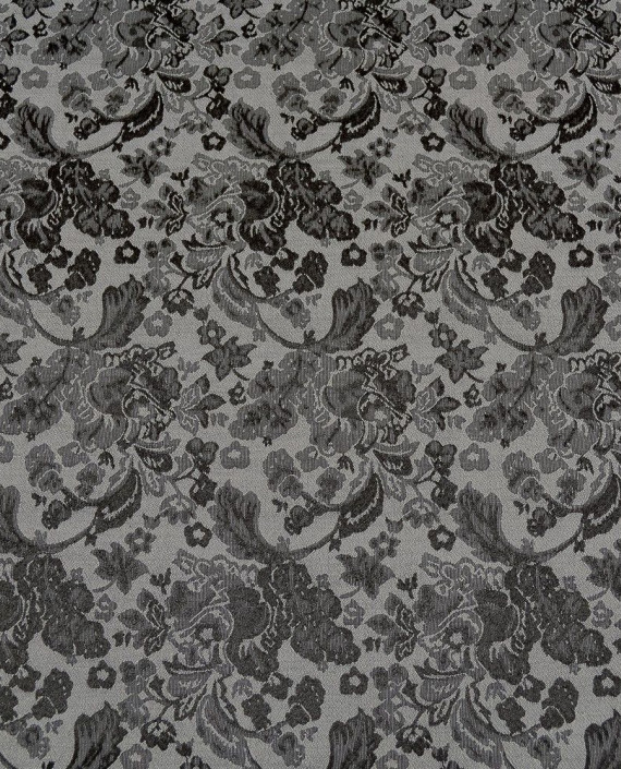 Ткань Хлопок Костюмный 1577 цвет серый цветочный картинка