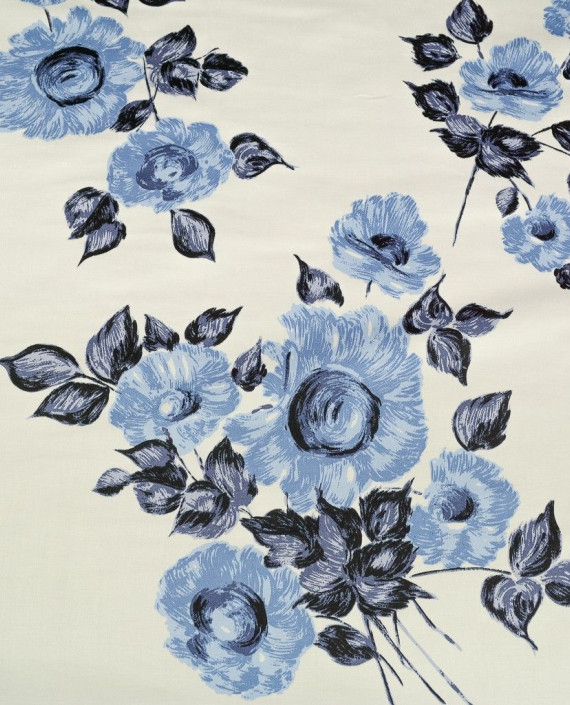 Ткань Хлопок Костюмный 1586 цвет айвори цветочный картинка