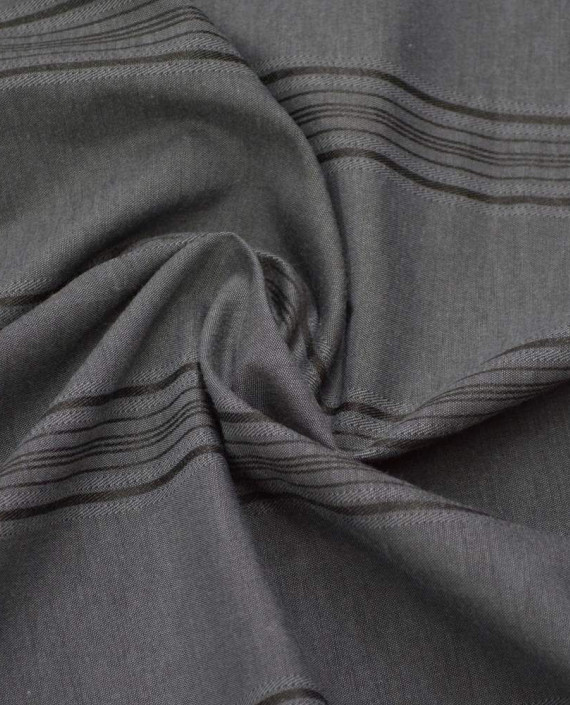 Ткань Хлопок Рубашечно-костюмный 1623 цвет серый в полоску картинка