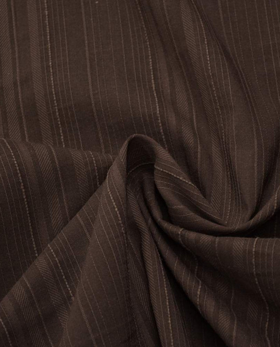 Ткань Хлопок Рубашечный 1625 цвет коричневый в полоску картинка