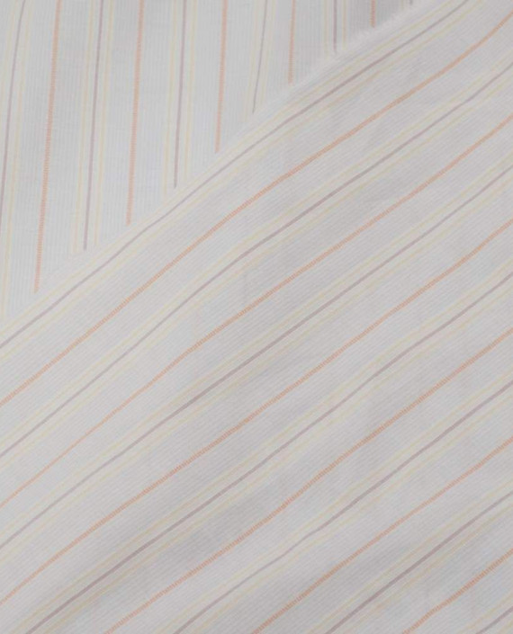 Ткань Хлопок Рубашечный 1628 цвет белый в полоску картинка 1