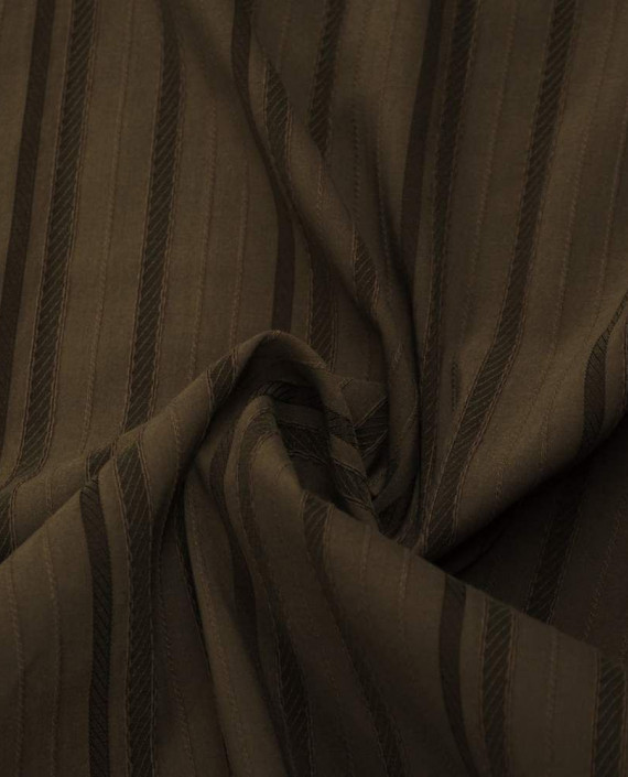 Ткань Рубашечная 1645 цвет коричневый в полоску картинка
