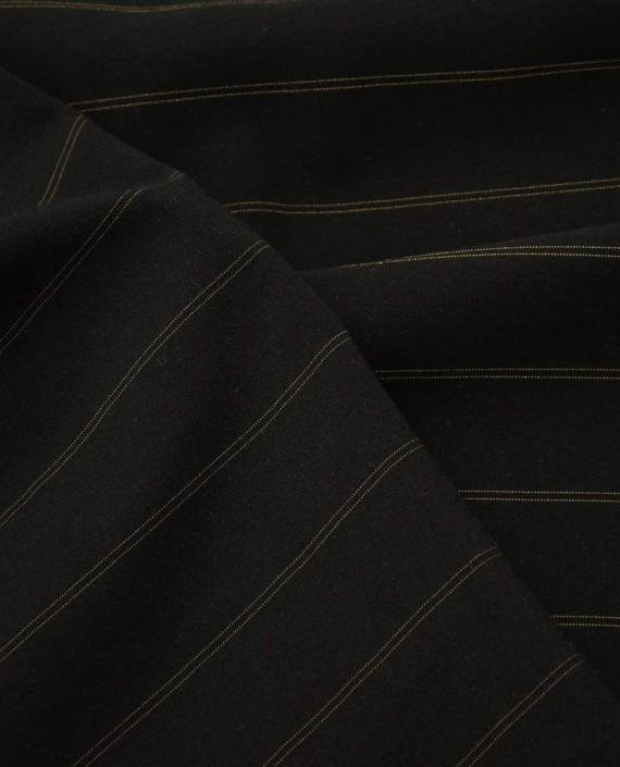 Ткань Хлопок Рубашечно-костюмный 1660 цвет черный в полоску картинка 1
