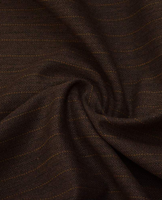 Ткань Хлопок Костюмный 1661 цвет коричневый в полоску картинка