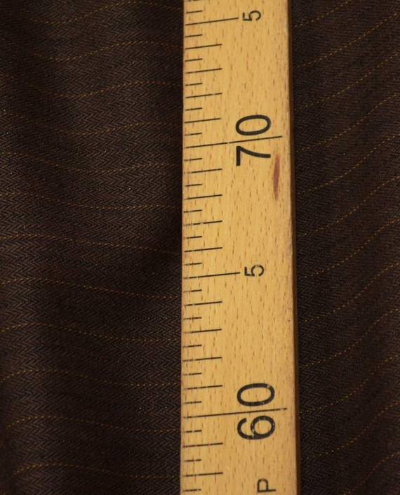Ткань Хлопок Костюмный 1661 цвет коричневый в полоску картинка 2