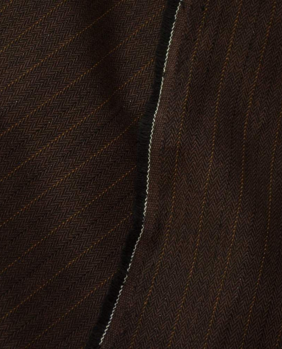 Ткань Хлопок Костюмный 1661 цвет коричневый в полоску картинка 1